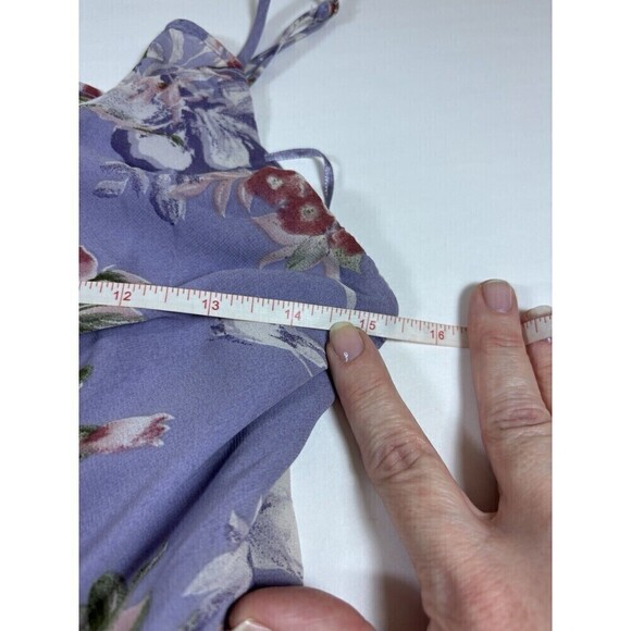 ASTR the Label Kiana Dress Light Purple Floral Small Ruffles Ruched Wedding - Picture 7 of 16